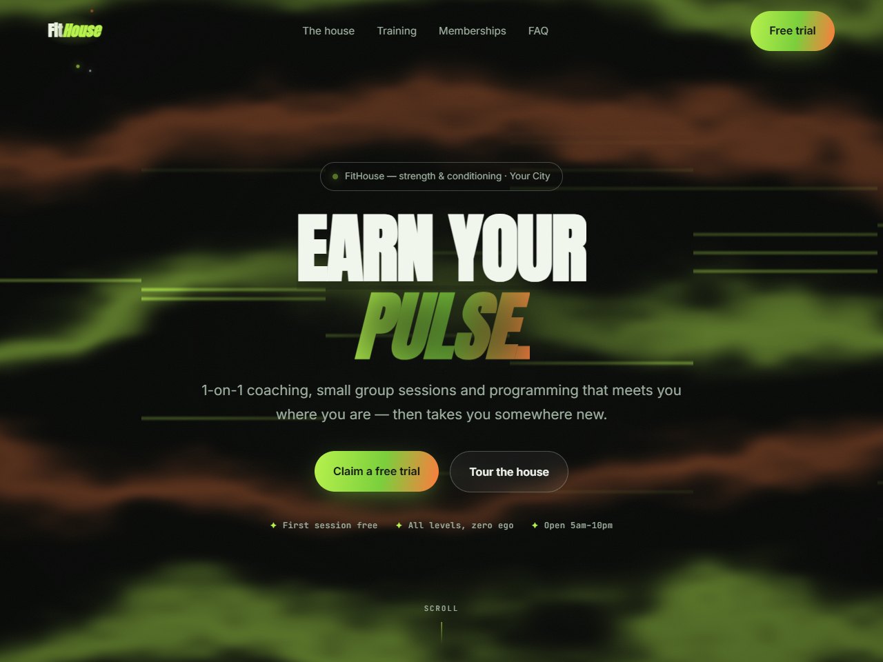 FitHouse personal training demo website