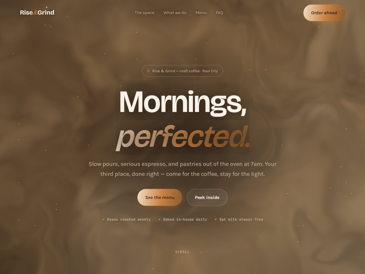 Rise & Grind coffee shop demo website