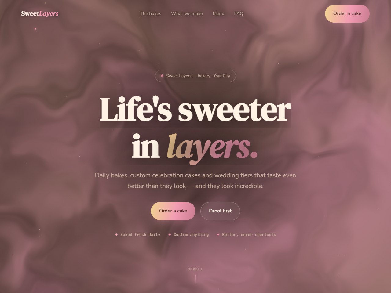 Sweet Layers bakery demo website