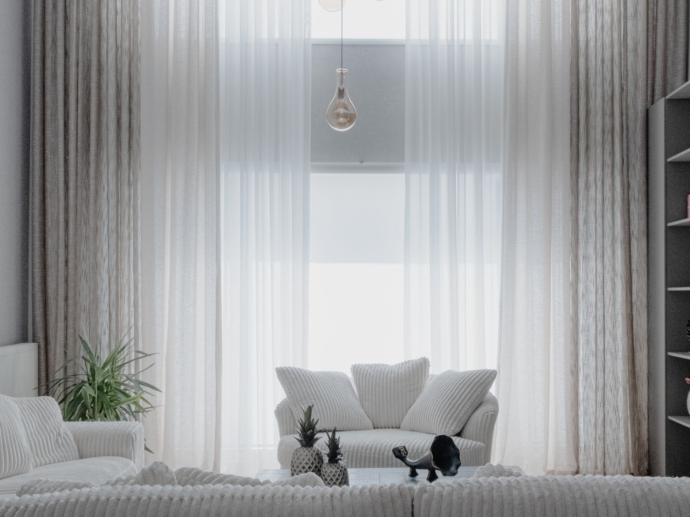 A comfortable cool living room interior