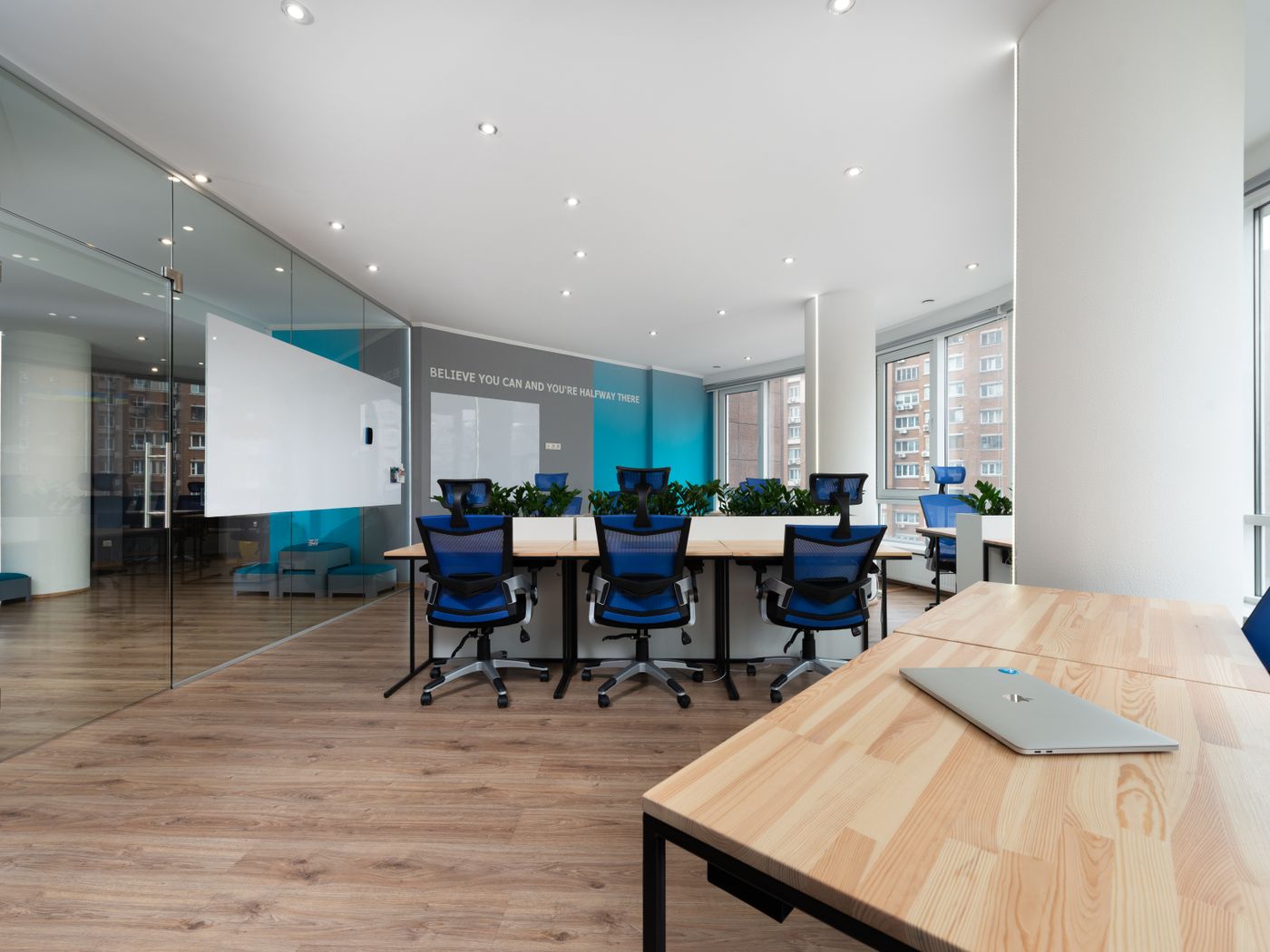A bright modern workspace